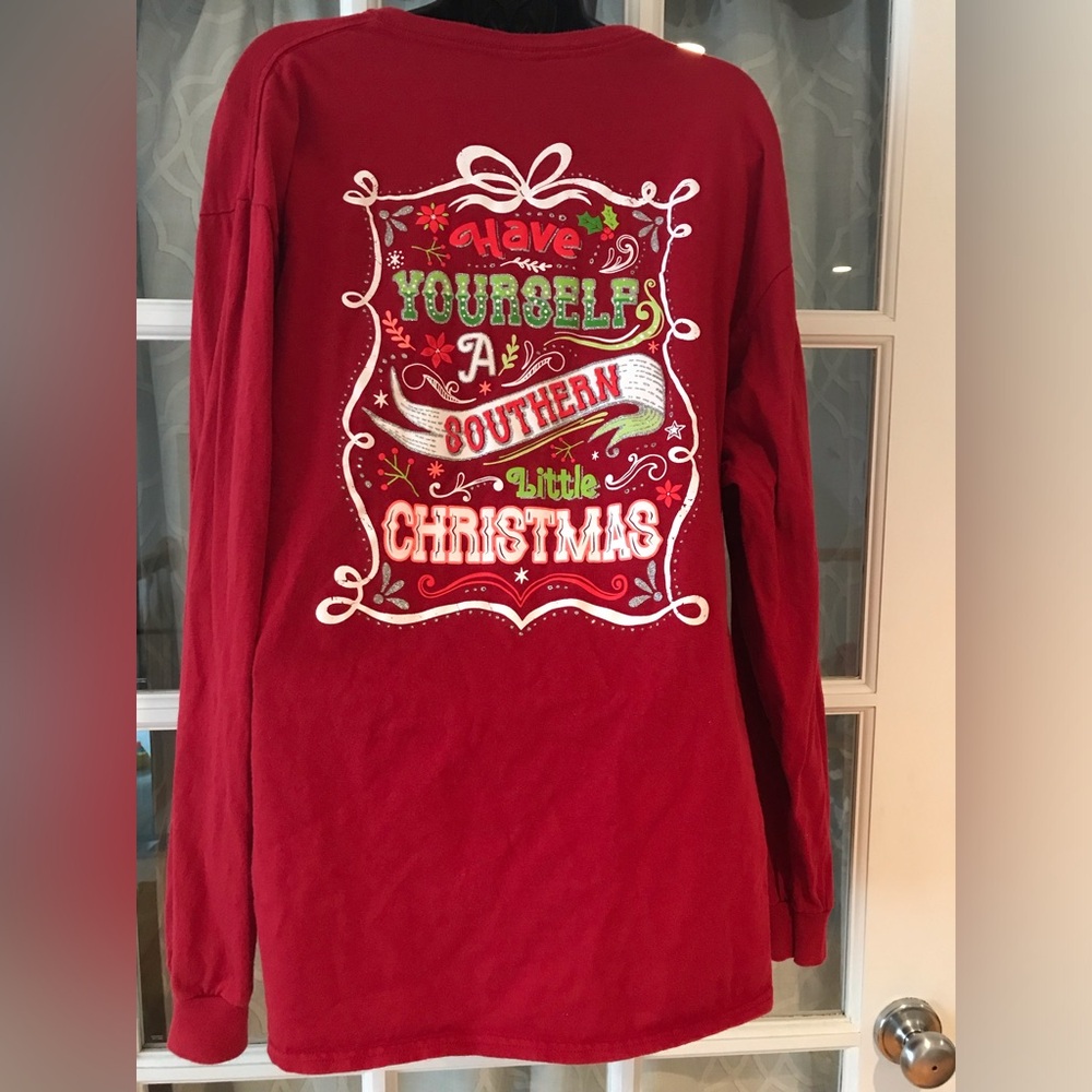 Christmas Shirt Southern Y’all XL red -Have Yourself A Southern Little Christmas